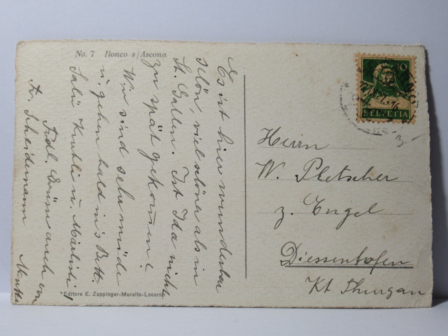 Ansichtskarten: Ronco  s/ Ascona  1927 – Gebraucht aus Grenchen von Bluemchen1900 1