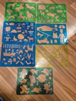 Schablonen Set, Bauernhof, Tiere, Fahrzeuge, Weltraum! K7