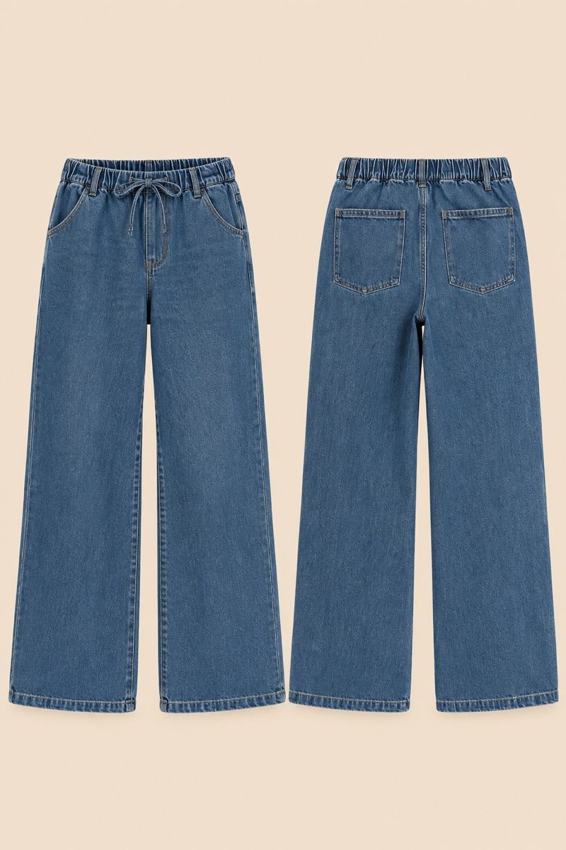 Jeans: JEAN LARGE BLEU À TAILLE ÉLASTIQUE – Neuf (Voir description) à Lausanne par KeNaChic 1