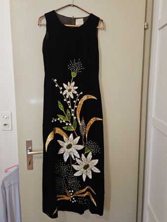 Abendkleid Samt, Designer Vintage, Grösse 36