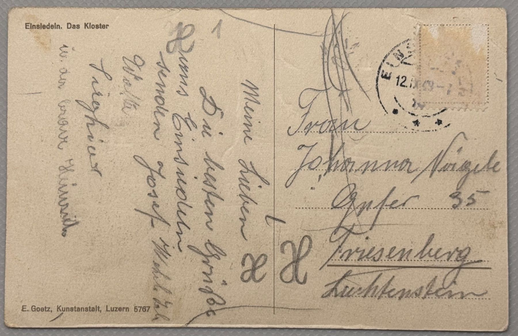 Cartoline postali: Alte Ansichtskarte Kloster Einsiedeln – Usato da Andwil SG venduto da Ariisa1234 1