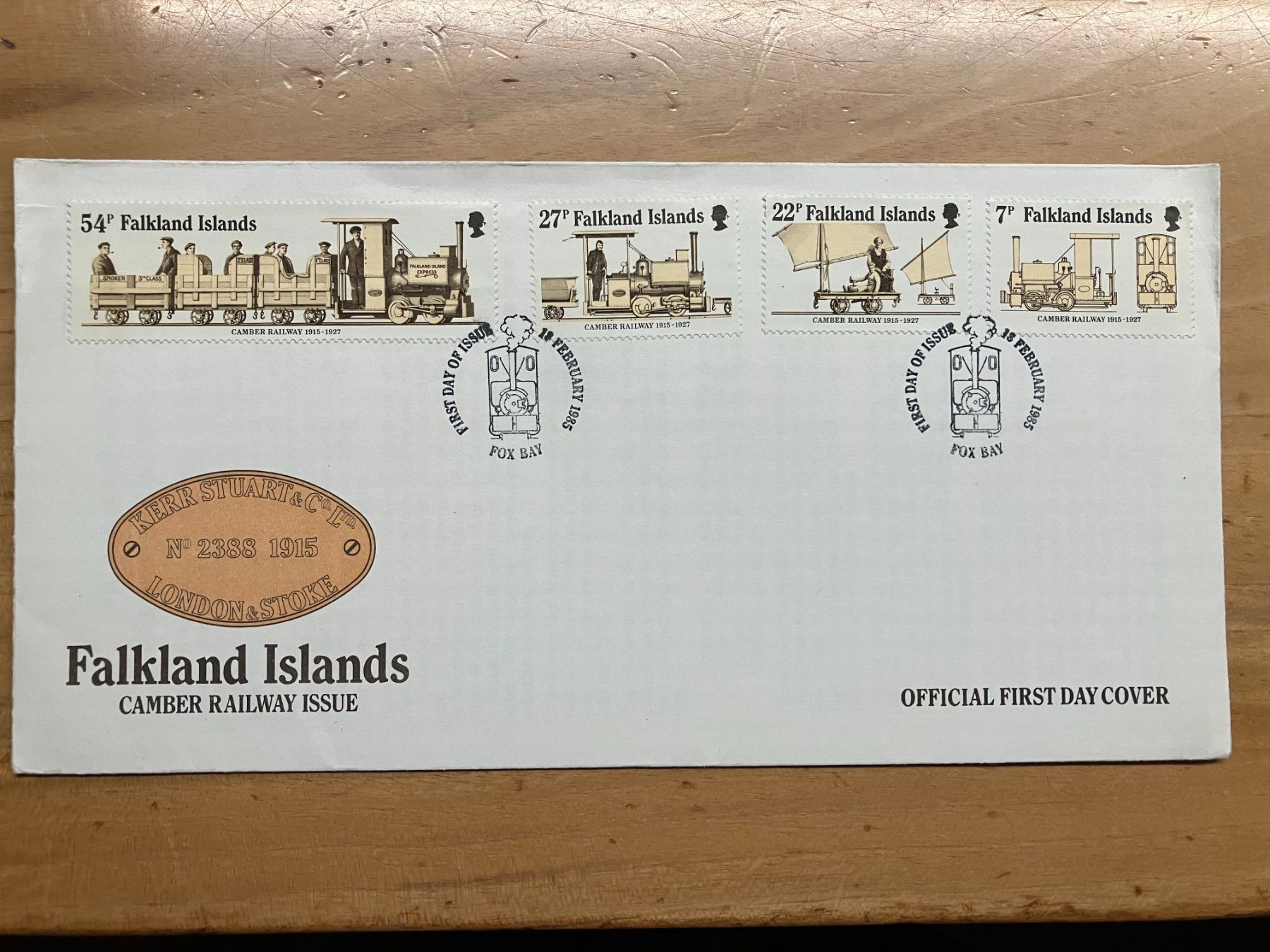 Alle Briefmarken: Falkland Islands, Eisenbahn, grossformatiger Brief – Gebraucht aus Näfels von cff2202