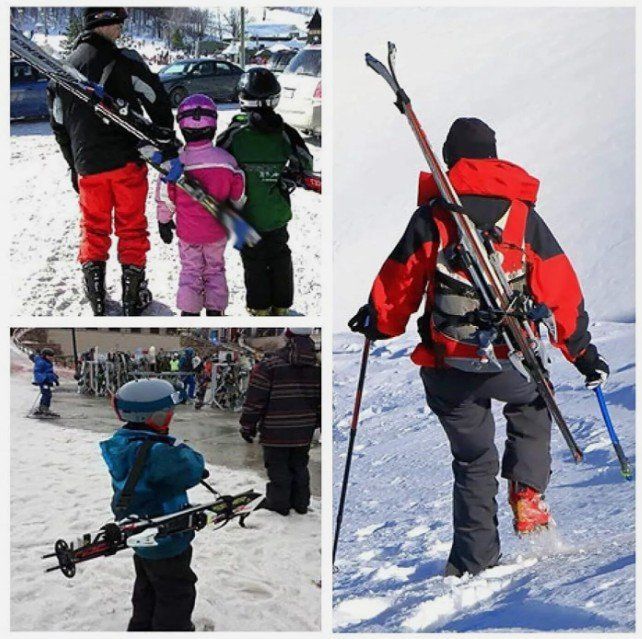 Sangles De Ski Skimate Réglables - Porte-Ski Bandoulière Snowboard 3 Pièces Accessoires Transport
