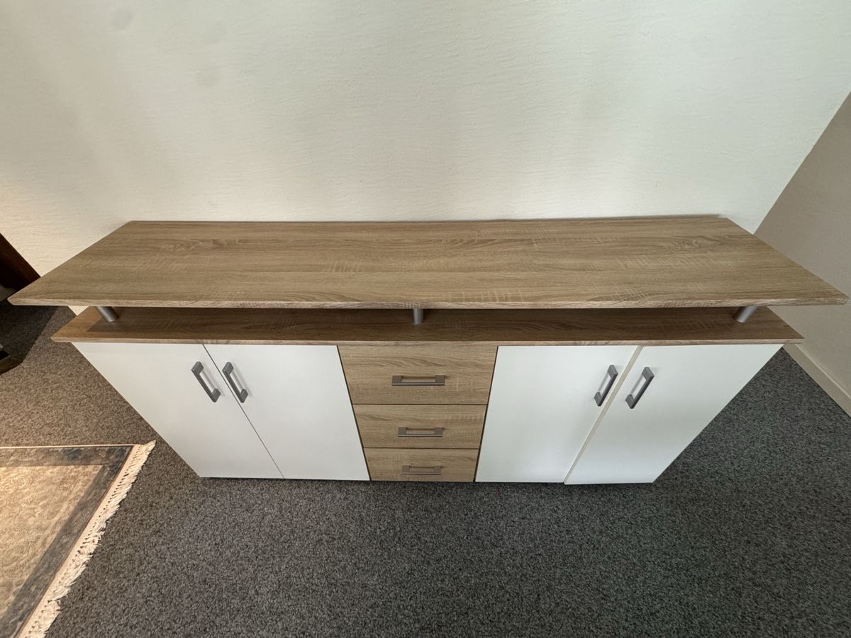 Cassettiere: Sideboard / Anrichte, weiss-Holz Optik – Usato da Luzern venduto da LauGe 1