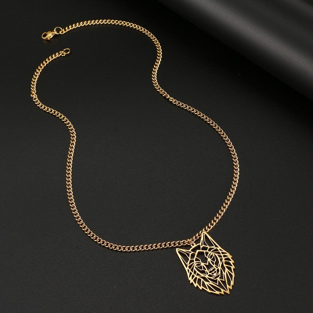 Catenine: Edelstahl Halskette mit Wolf Anhänger in GOLD – Nuovo e nell'imballaggio originale da Tumegl/Tomils venduto da Steinschleuder-Shop 3