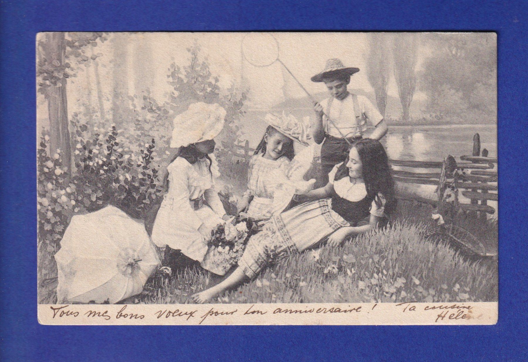 Cartoline postali: ENFANT - Dans les champs – Usato da Pully venduto da nicecards-shop