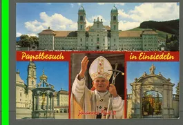 AK color Einsiedeln SZ Papstbesuch,4- fach-Multi ≈ Juni 1984
