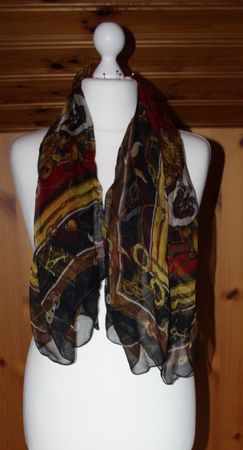 Foulard Tuch Schal Nautik-Muster rot - blau L122xB3118cm