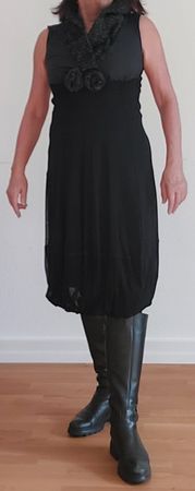 Kleid Ausgehkleid elegant in schwarz Tüll