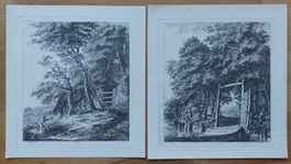 2 antike Stiche Salomon Gessner