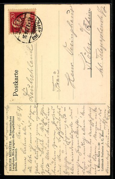 Cartes postales: Basel, Basler Münster, Blick gegen die  – D'occasion à Berlin par bartko-reher 1