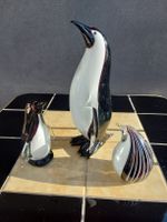 Formia Murano Pinguin + 2 kleine Pinguine aus Glas