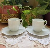 Royal Limoges „Nymphéa“ – 2 Kaffeegedecke – feines Limoges