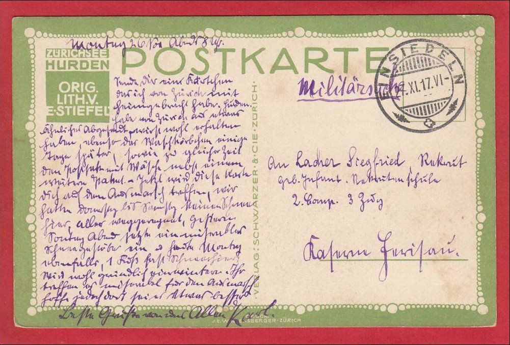Cartoline postali: HURDEN LITHO VON EDUARD STIEFEL – Usato da Grüningen venduto da Kartenlaube 1