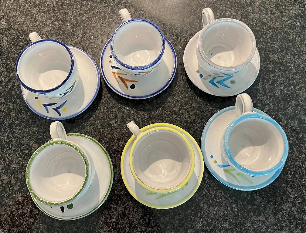 Set di piatti: 6 Mokkatassen handgetöpfert – Usato da Egg b. Zürich venduto da winner53 1