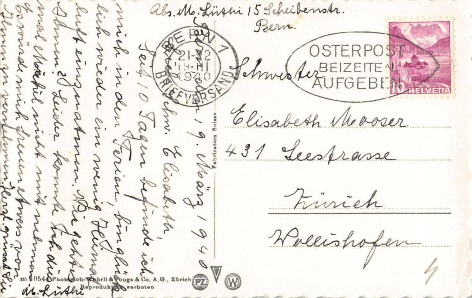 Cartoline postali: 4x Gruss aus BERN - Alpines Museum, Uni, etc. – Usato da Winterthur venduto da SchatzchischtliWinti 7