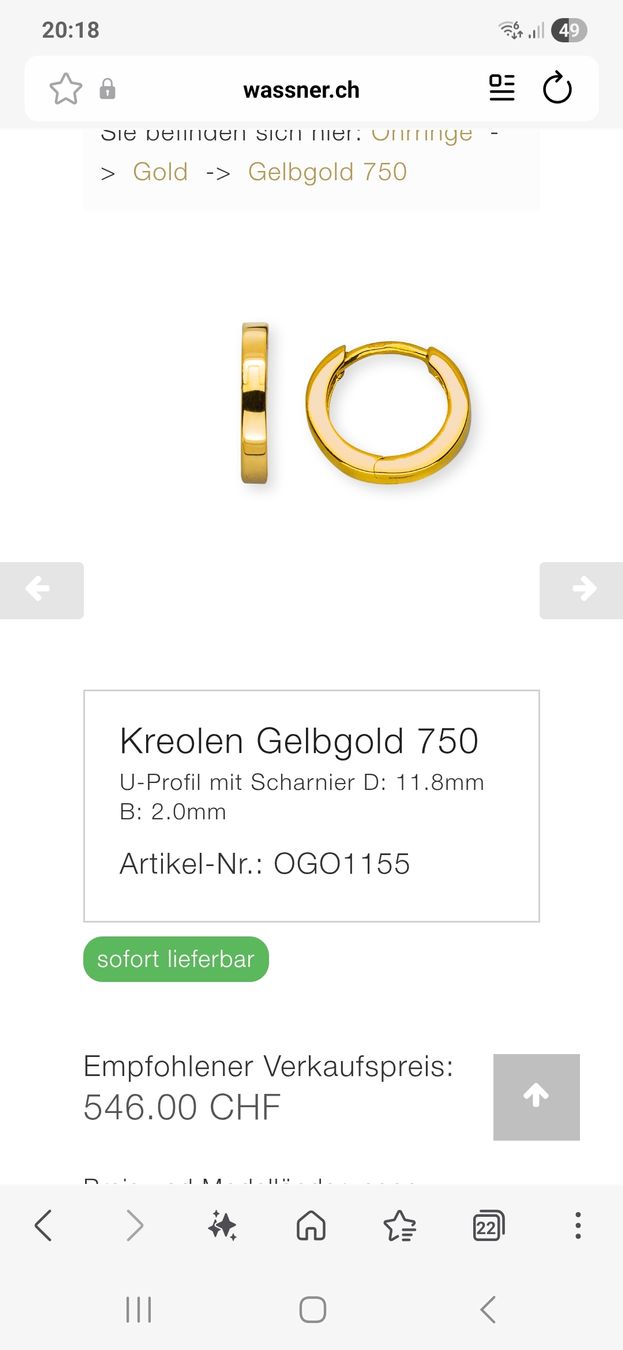 Orecchini pendenti & Orecchini a lobo: créoles or jaune 18k – Nuovo (secondo la descrizione) da Collombey venduto da Preloveditems 4