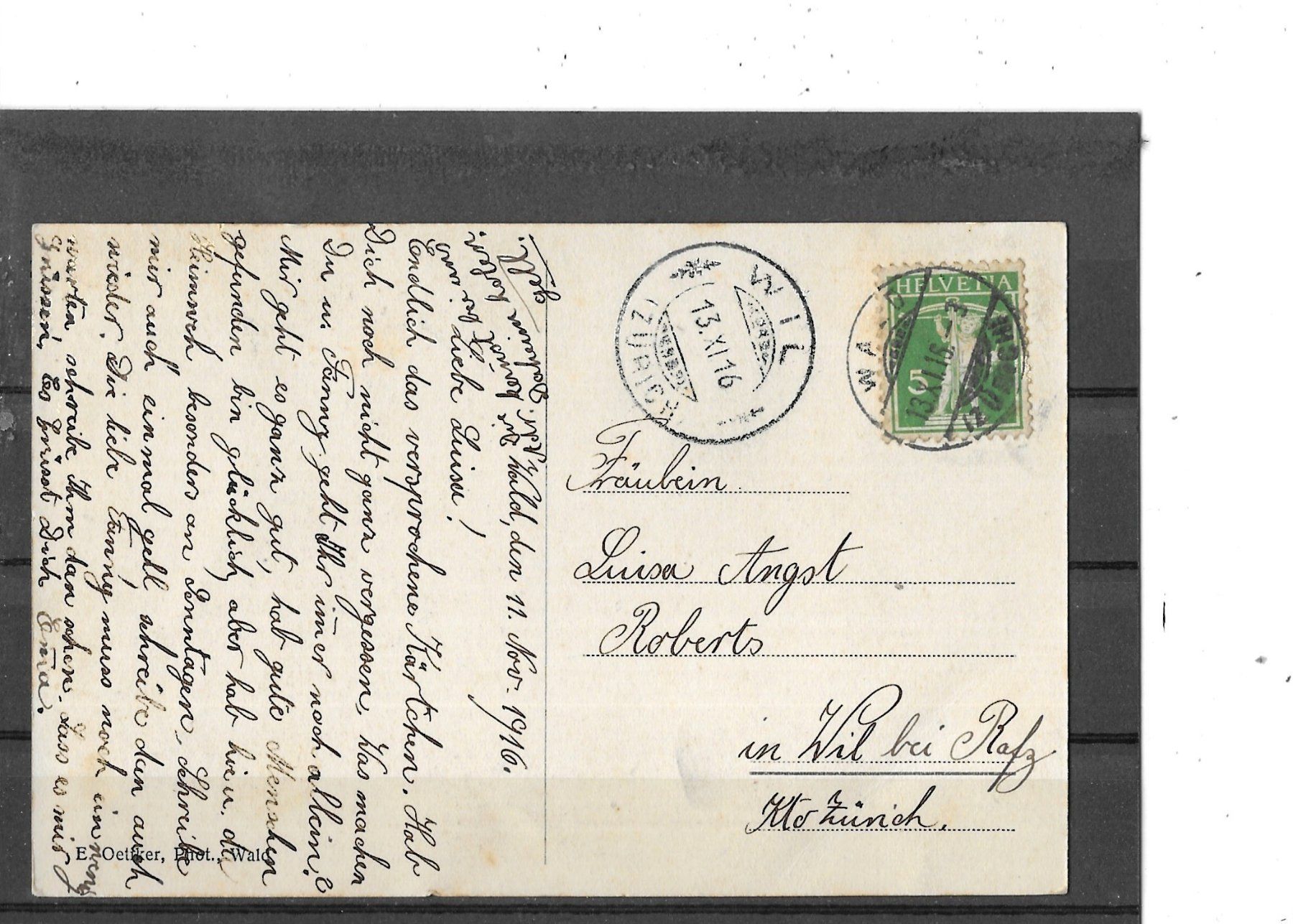 Cartes postales: ZH Krankenasyl Wald 1916 – D'occasion à Schocherswil par Wilare 1