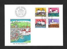 FDC Pro Patria Serie 1976 Schlösser; B170-B173 ET 28.5.1976