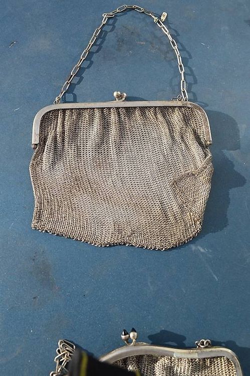 Antike Damenhandtasche Silber Antike Damen Abend Tasche (Gebraucht