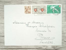TR68 Enveloppe + Timbre Suisse 1950
