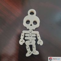 Flexi Skeleton Mini 3D Printed Figure White