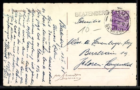 Cartoline postali: AK Beatenberg, Ortspartie im Schnee – Usato da Berlin venduto da bartko-reher 1