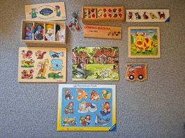 Grosses Kleinkind-Spielpaket (Holzspielzeug, Puzzles u.a.)