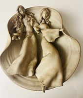 Keramik Wandbild, Damen Relief, Handarbeit