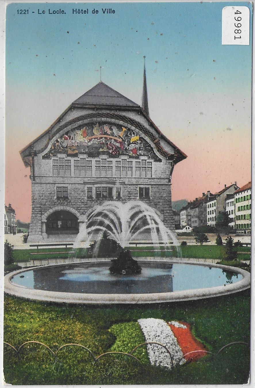 Cartoline postali: Le Locle - Hotel de Ville - Litho – Usato da Ettingen venduto da Kartenplanet