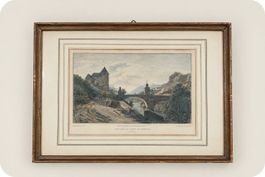 Gravure <<Bridge over the Rhône at Saint-Maurice>>