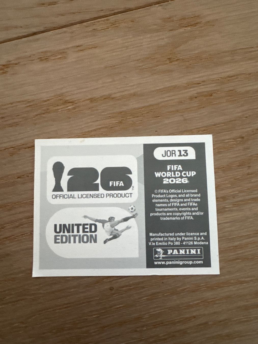 Panini Sammelbilder & Trading cards: Panini 2026 JOR 13 – Gebraucht aus Lausanne von FabienA 1