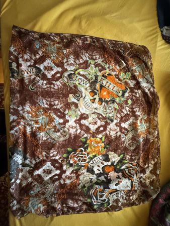 Vintage Ed Hardy Christian Audigier Seidenschal.
