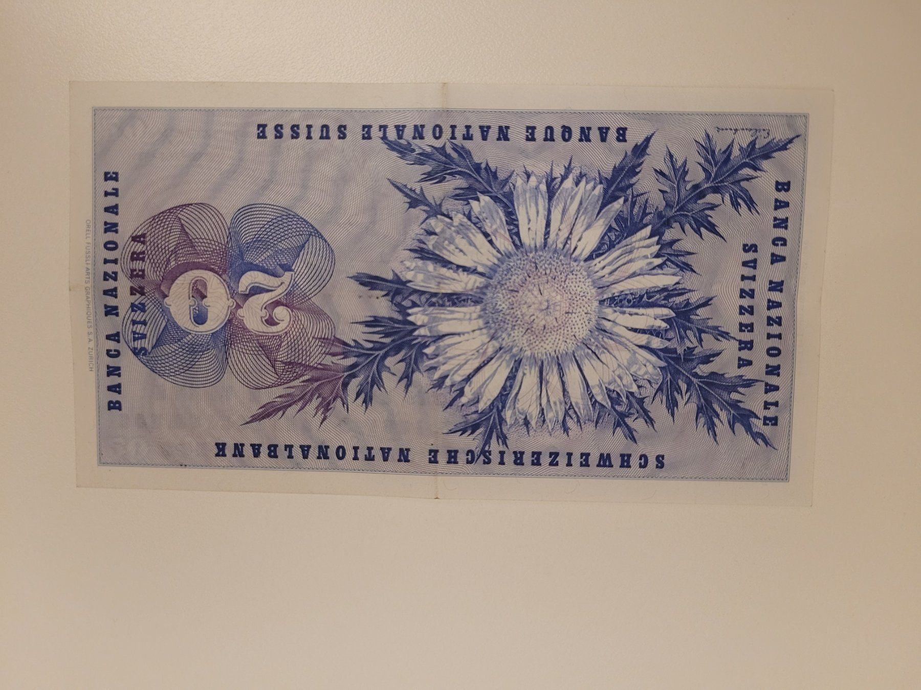 Banconote: 20 Fr. Note Schweiz 1972 – Usato da Inwil venduto da Flower2325 1