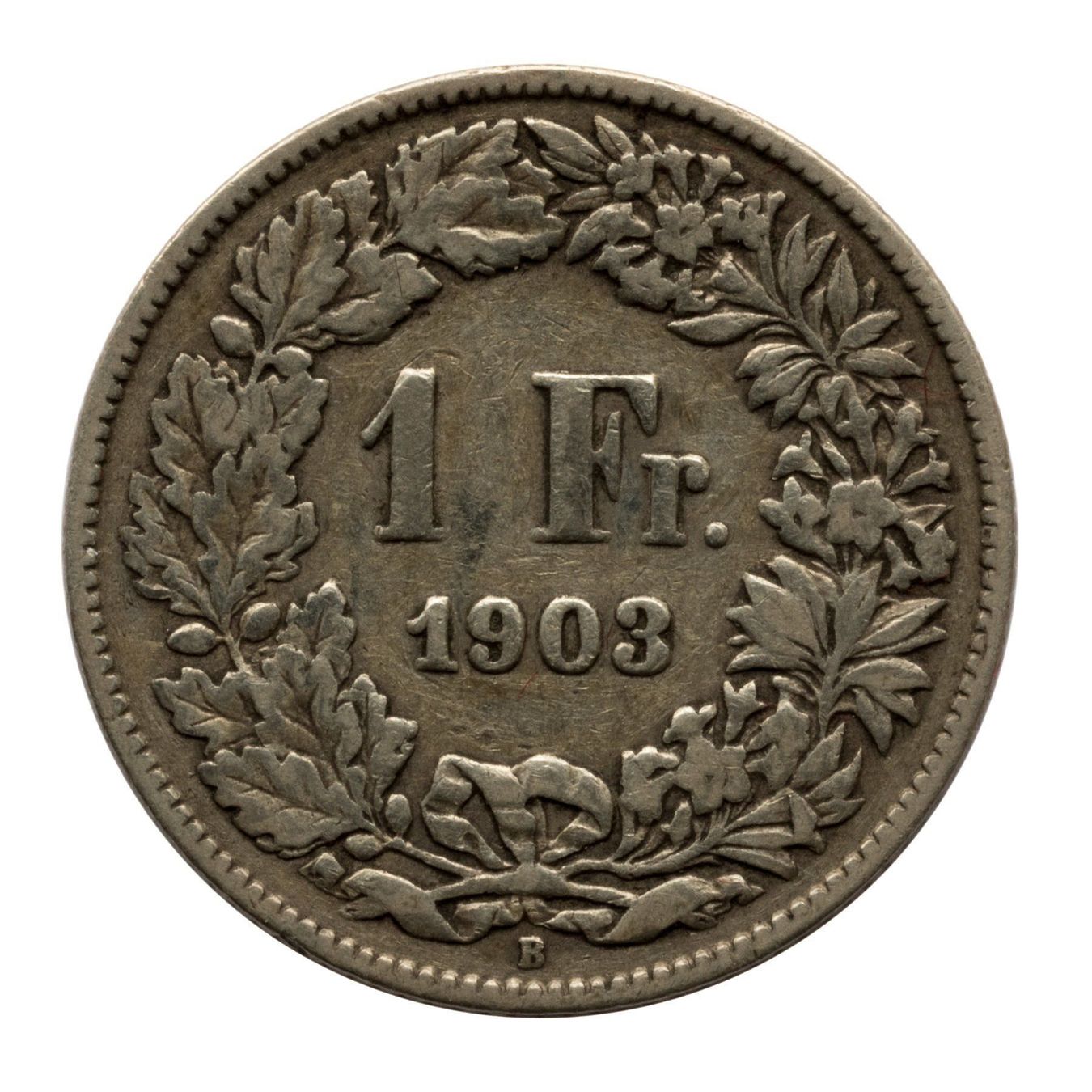 Tutti le monete: Schweiz - 1 Franken - 1903 - Silber – Usato da Rotkreuz venduto da Swiss-Coins