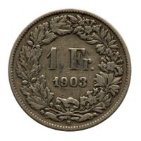 Schweiz - 1 Franken - 1903 - Silber