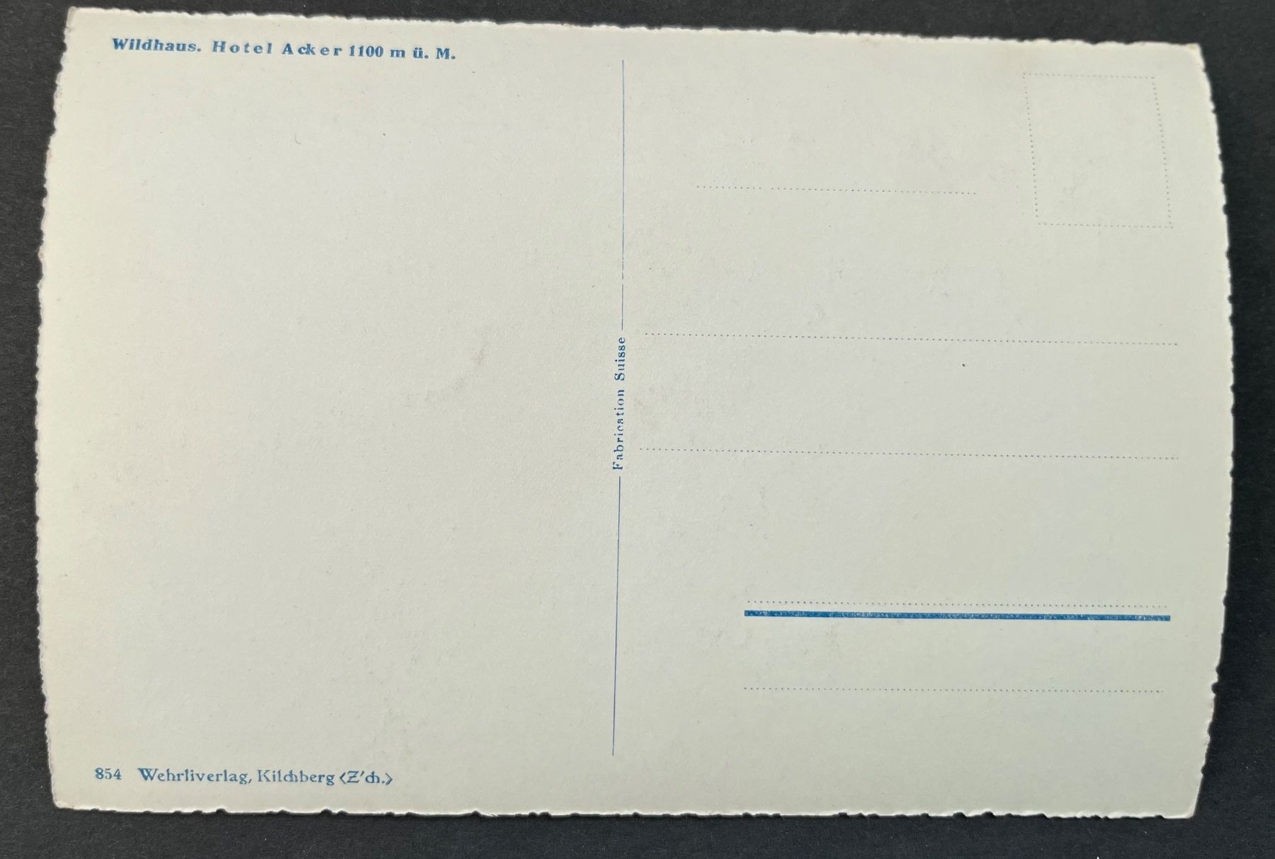 Cartoline postali: Wildhaus Hotel Acker und Dependence zum Acker ca 1950 – Usato da Ostermundigen venduto da DaxKarten-75 1