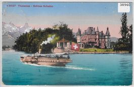 Thunersee - Schloss Schadau - Dampfschiff - Litho
