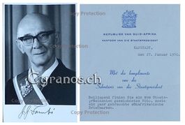 Jacobus Johannes Fouché (1898-1980) Südafrika - Autogramm