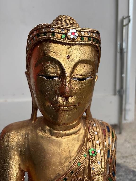 Sculture & Statue: Buddha aus Holz mit Blattgold – Usato da Frauenfeld venduto da Fubech 3