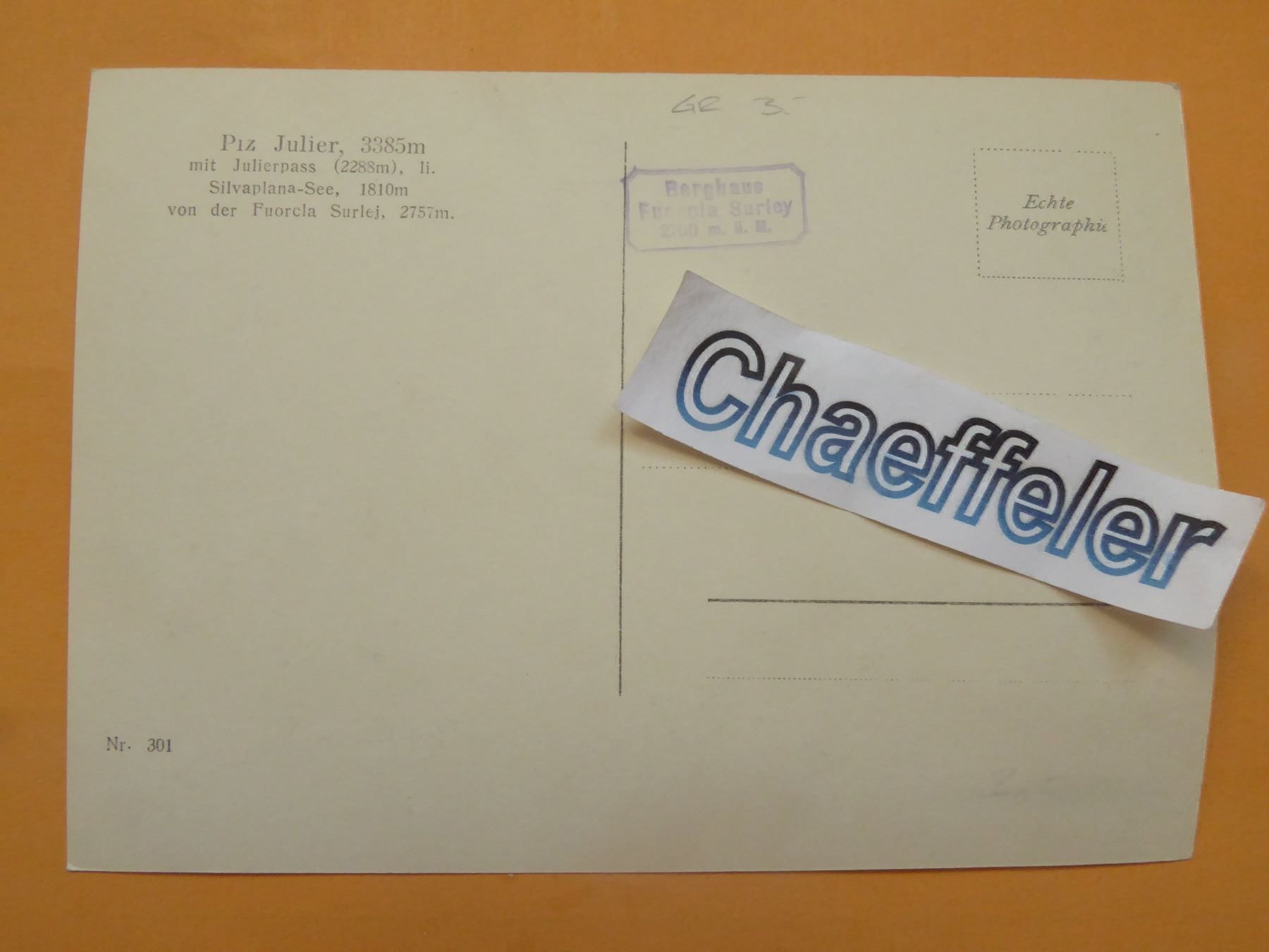 Cartoline postali: Piz Julier mit Julierpass – Nuovo (secondo la descrizione) da Zürich venduto da Chaeffeler 1