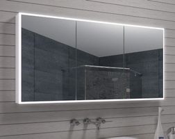 Spiegel-Spiegelschrank 140 cm mit LED-Beleuchtung, 3-türig