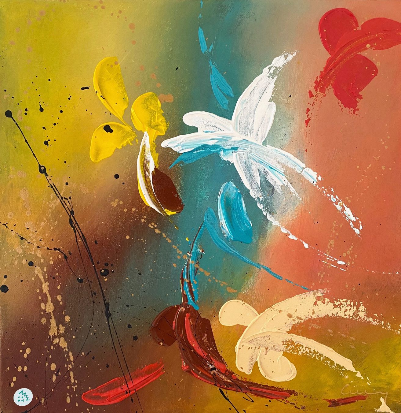 Dipinti: Abstraktes Gemälde, Acryl, Bild, abstrakte Kunst, Deko – Nuovo e nell'imballaggio originale da Fanas venduto da Omibia