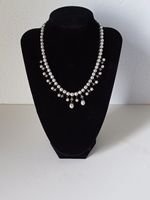 Silbercollier mit Perle und 13 Brillanten – mit Expertise!