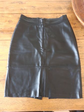 High Waist Taillenrock Rock Bleistiftrock Kunstleder Glatt