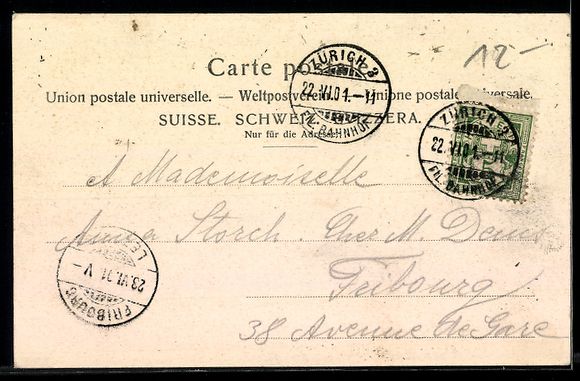 Ansichtskarten: AK Zürich, Der Utoquai, 1901 – Gebraucht aus Berlin von bartko-reher 1