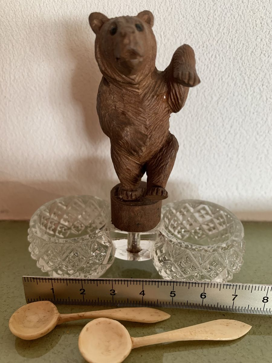 Set di piatti: Salière Brienzer Bär mit 2 Löffeli – Usato da Egg b. Zürich venduto da ohtannenbaum 1