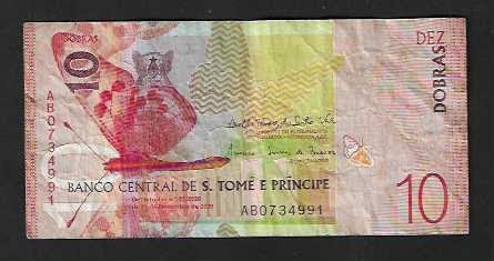 Banconote: S.Tome e Principe  10 Dobras  2020  Gebraucht – Usato da Gordola venduto da coinsandnotes