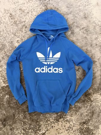 Felpa con Cappuccio Adidas Originals Trefoil Blu – Taglia S 
