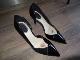 Escarpins noirs vernis daim pointure 39 talons 7cm